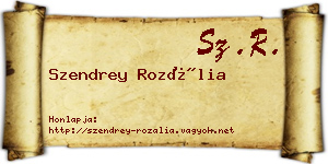 Szendrey Rozália névjegykártya