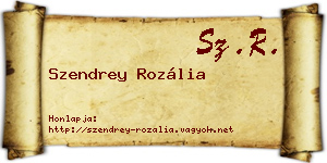 Szendrey Rozália névjegykártya